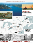 Carte des voyages d’Augustin Leroy en Amérique du Nord de 1903 à 1918