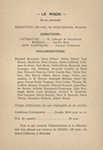 Page des collaborateurs de la revue Le Nigog en 1918