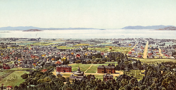 Le détroit du Golden Gate vu de Berkeley vers 1900