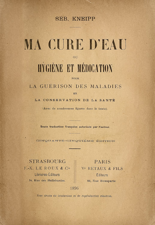 Page titre du Livre Ma Cure d’eau de Sébastian Kneipp