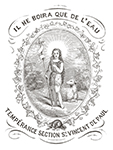Emblème de la tempérance, section Saint-Vincent-de-Paul, vers 1850.