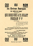 Affiche ancienne du Comité de tempérance de Bagot pour le référendum de 1912 sur la prohibition.